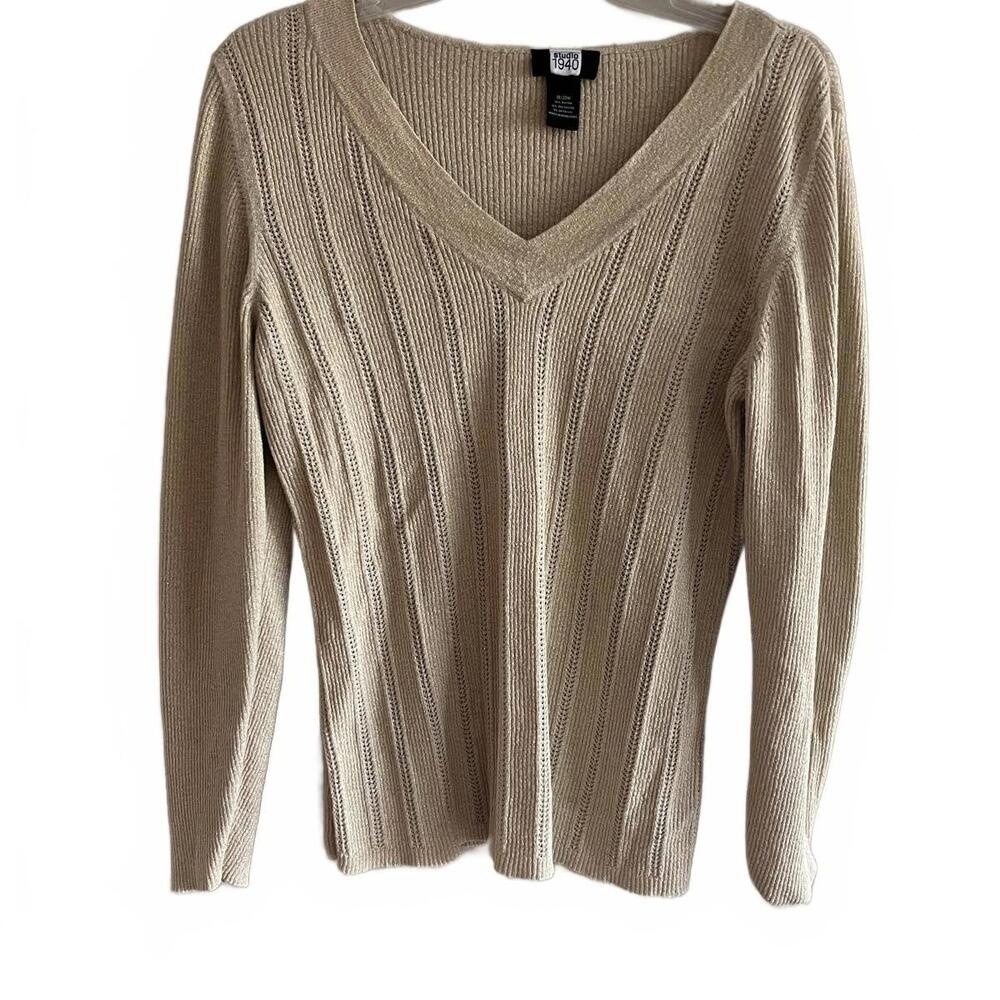 Size 18/20W - Women's -‎ Studio 1940  - V-Neck Knit Sweater -